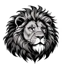 lion with gladiator tattoo design idea