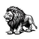 lion with gladiator tattoo design idea