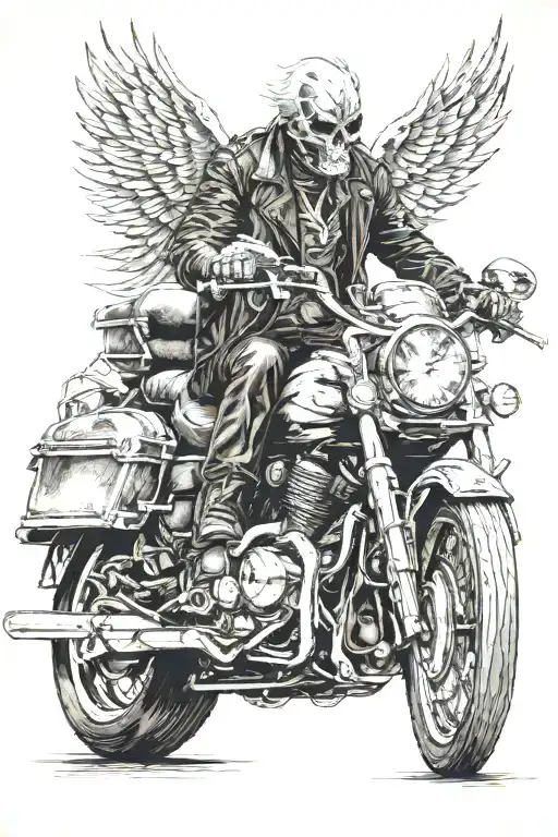 ghost rider on 50th anniversary goldwing tattoo design idea