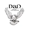 "Dad 01/02/1958-18/09/2024" eagle tattoo design idea