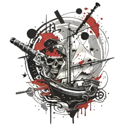 Indian tomahawk with boat anchor tattoo design idea