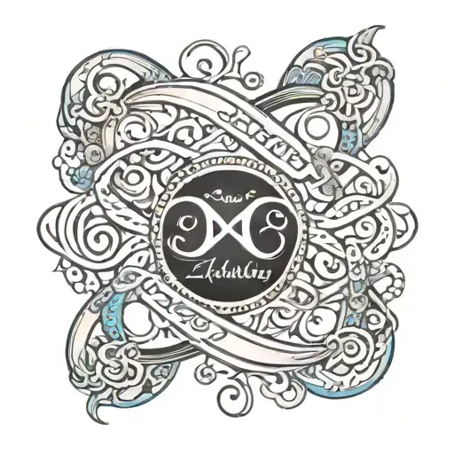 infinity symbol with names Zachary and Kaitlyn tattoo design idea