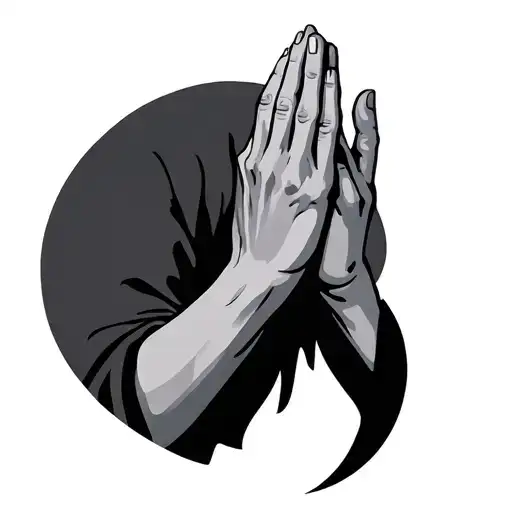 prayer hands tattoo design idea