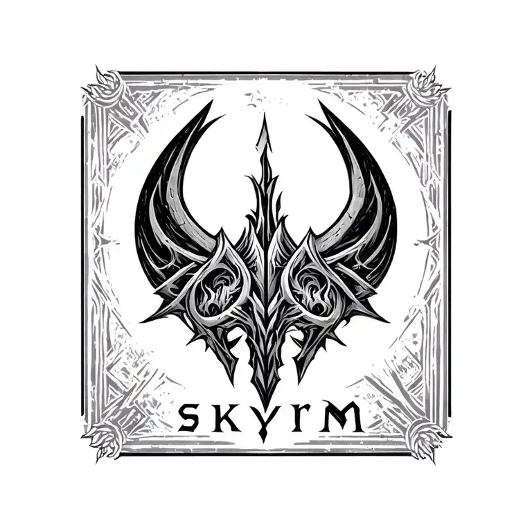 skyrim logo tattoo design idea