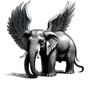Elephant Angel tattoo design idea