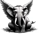 Elephant Angel tattoo design idea