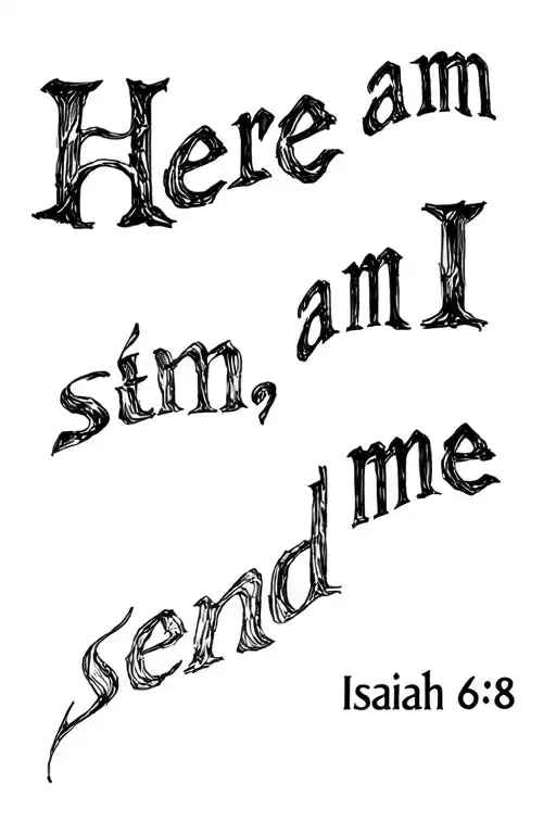 "Here am I, send me" Isaiah 6:8 tattoo design idea