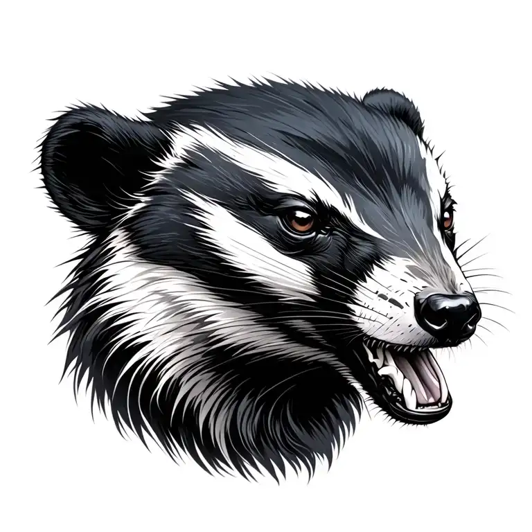 honey badger fashion tattoo design idea