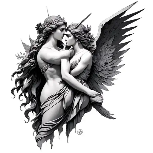 apollo and artemis tattoo design idea
