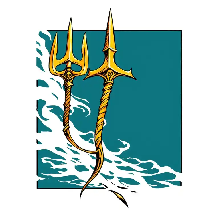 poseidons trident tattoo design idea