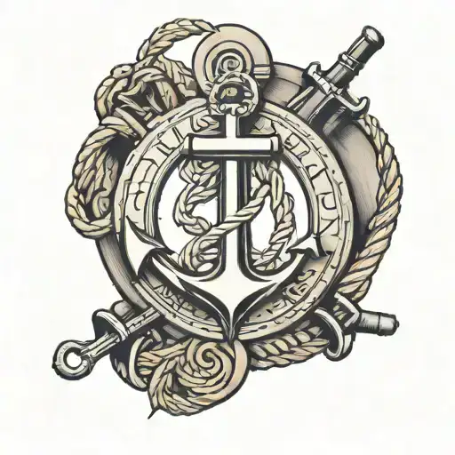 navy chief anchor with ship hull numbers  tattoo design idea