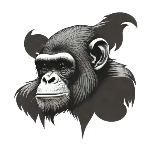 Make a tattoo with a chimp. The chimp symbolizes humans and where we came from. The chimp has two head but one body with tattoo design idea