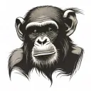 Make a tattoo with a chimp. The chimp symbolizes humans and where we came from. The chimp has two head but one body with tattoo design idea