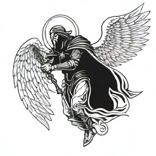 Azrael archangel tattoo design idea