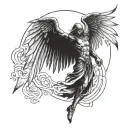 Azrael archangel tattoo design idea