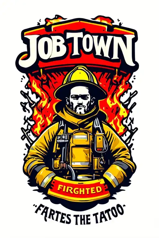 "jobtown" Firefighter tattoo design idea