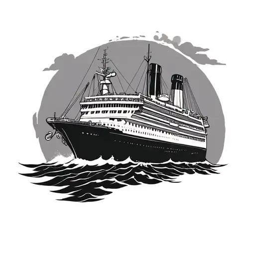 cruise ship, wine, travel tattoo tattoo design idea