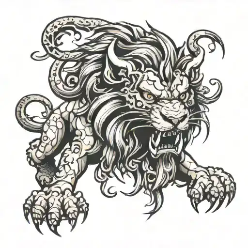 demon lion scary tattoo design tattoo design idea
