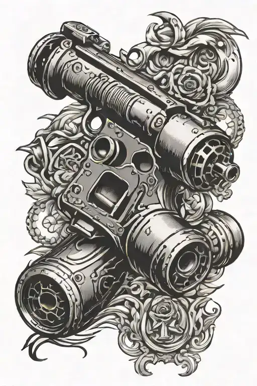 Russian Roulette, with the test "Noone is like me" tattoo design idea