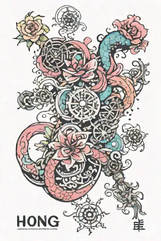 HONG KONG  LINE PRINT WITH WATERCOLOUR   tattoo design idea