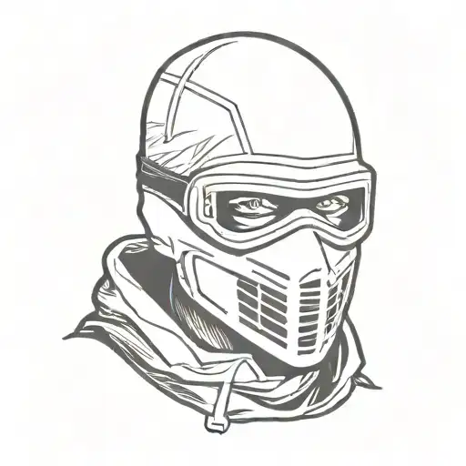 ski mask tattoo design idea