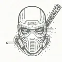 ski mask tattoo design idea