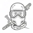 ski mask tattoo design idea