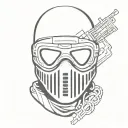 ski mask tattoo design idea