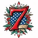 number 7 tattoo design idea
