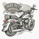 harley davidson motorcycle in memory ofdad tattoo design idea