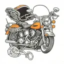 harley davidson motorcycle in memory ofdad tattoo design idea