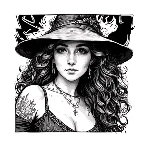 Cajun Morton salt girl tattoo design idea