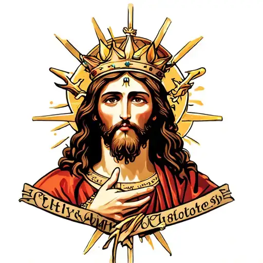 Christ is King nativity scene tattoo design idea