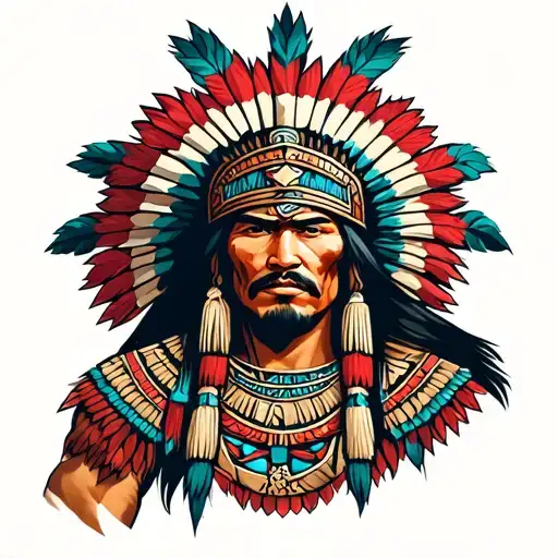 aztec warrior, spanish conquistador, american soldier tattoo design idea