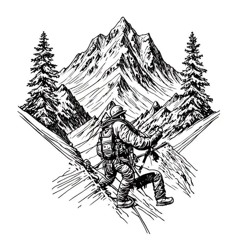 mountain climber tattoo design idea