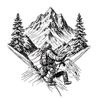 mountain climber tattoo design idea