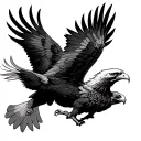 fireman and Polish eagle soaring tattoo design idea