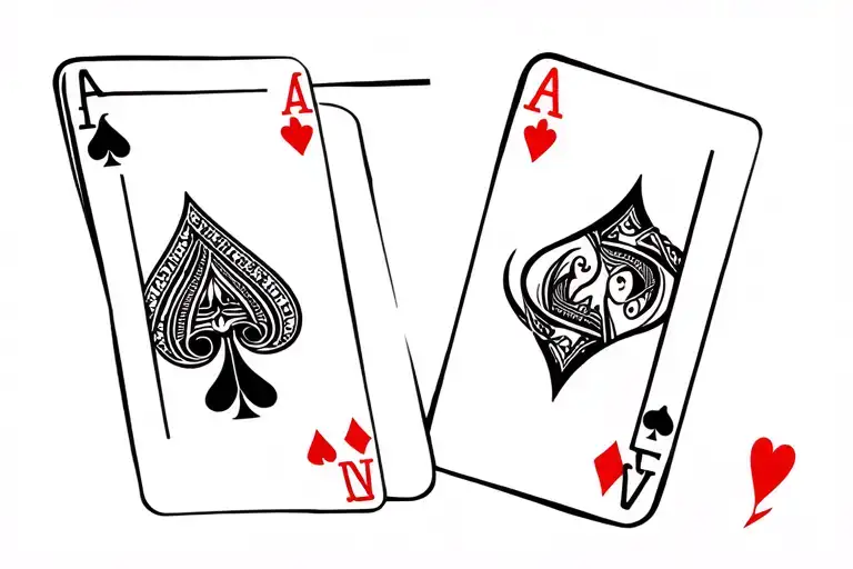 life is a gamble cards tattoo design idea