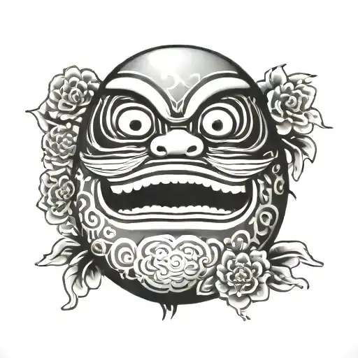 Daruma doll tattoo design idea