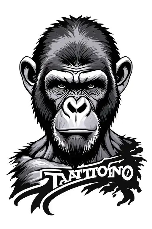 Caesar Planet Of The Apes with sign tattoo design idea