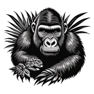 gorilla in Polynesian tribal patterns tattoo design idea