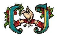 CJ initial tattoo tattoo design idea