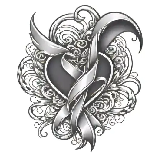BPD awareness ribbon, dual face and heart tattoo tattoo design idea