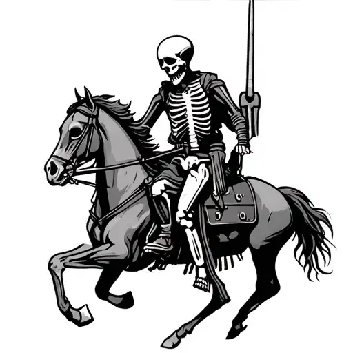 skeleton cavalry tattoo design idea