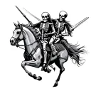 skeleton cavalry tattoo design idea