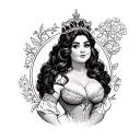 chubby bbw princess nude tattoo design idea