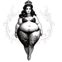 chubby bbw princess nude tattoo design idea