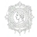 Blank Postage stamp tattoo design idea