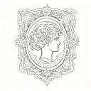 Blank Postage stamp tattoo design idea