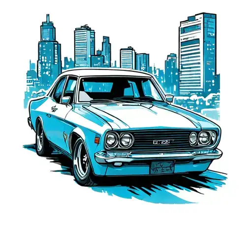 car side view tattoo design idea